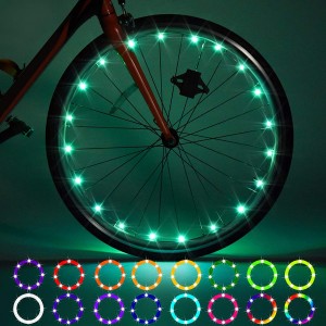 LED Bike Wheel Lights, Remote Control Bicycle Tire LED Light, Change Color by Yourself, Waterproof, Super Bright to Ride at Night for Kids
